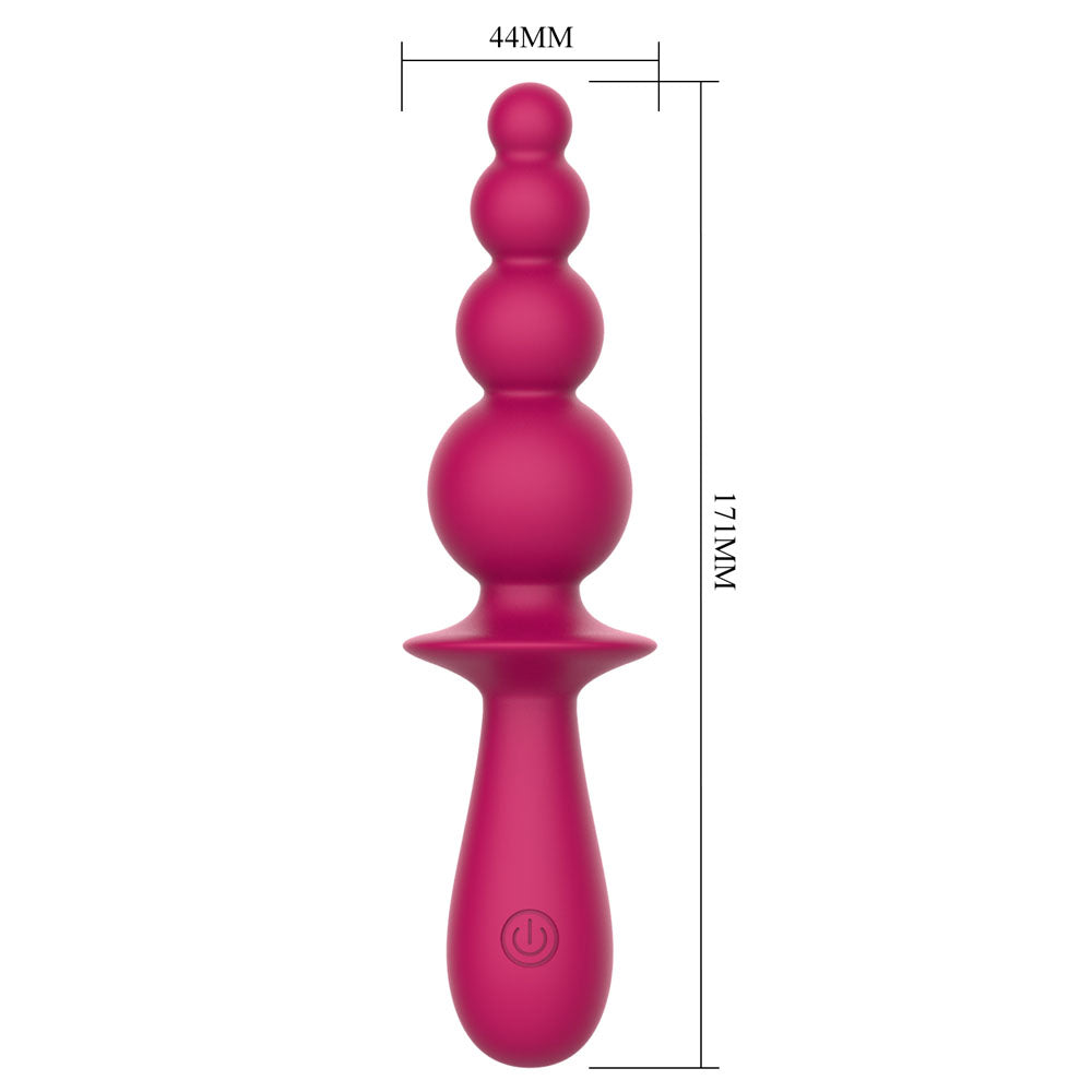 Party Up EVAJANE - Pink - Pink 17.1 cm USB Rechargeable Beaded Vibrator-BP-W00004