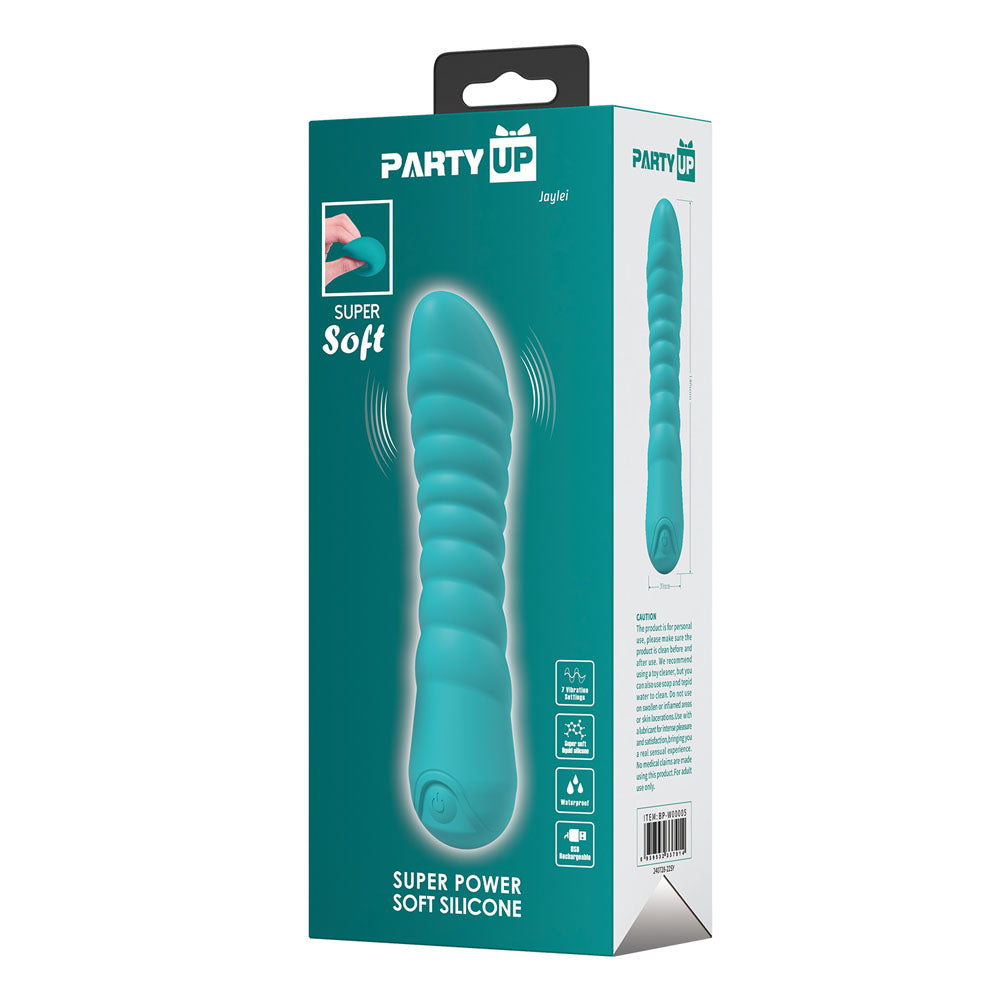 Party Up JAYLEI - Teal - Teal 14.6 cm USB Rechargeable Vibrator-BP-W00005-1