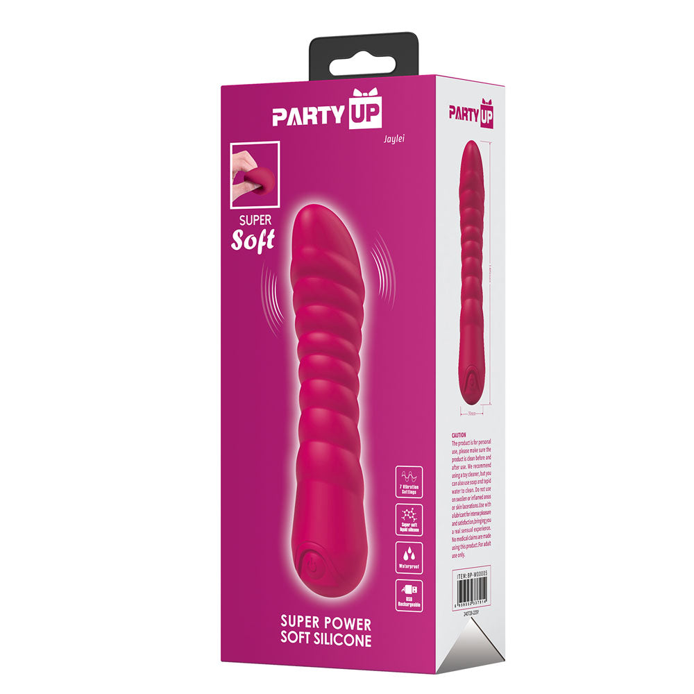 Party Up JAYLEI - Pink - Pink 14.6 cm USB Rechargeable Vibrator-BP-W00005