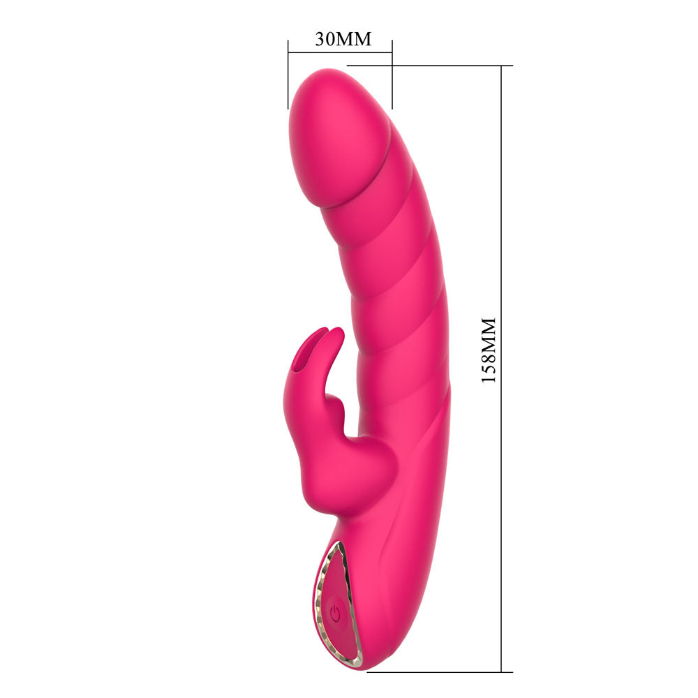 Party Up MONICA - Pink - Pink 15.8 cm USB Rechargeable Rabbit Vibrator-BP-W00006