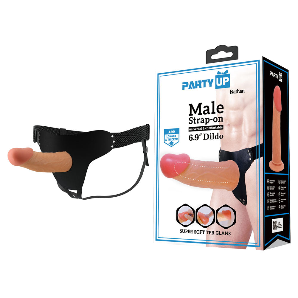 Party Up NATHAN Strap-On - Flesh 17.5 cm Hollow Strap-On-BW-022096N-PU