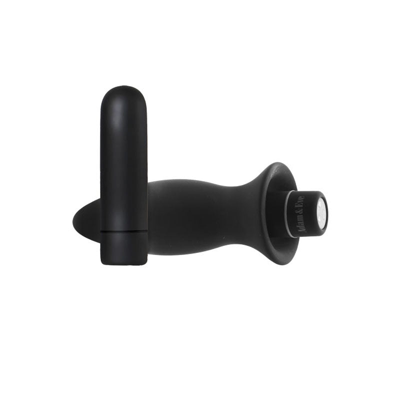 Adam & Eve Rechargeable Vibrating Anal Trainer Kit - Black Butt Plugs with USB Rechargeable Bul