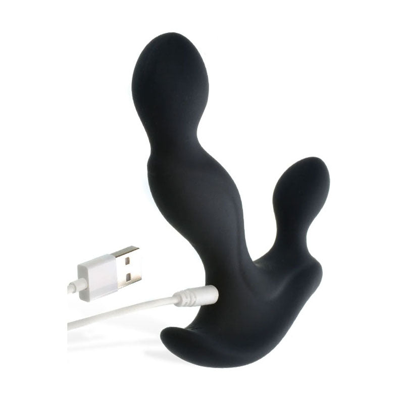 Adam & Eve Adams Vibrating Triple Probe - Black USB Rechargeable Prostate Massager - C629 8000