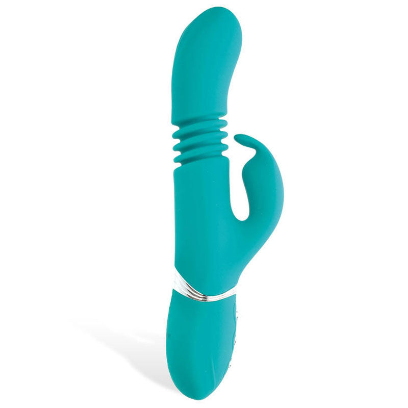 Adam & Eve Eves Rechargeable Thrusting Rabbit - Green 22.9 cm (9) USB Rechargeable Thrusting Ra