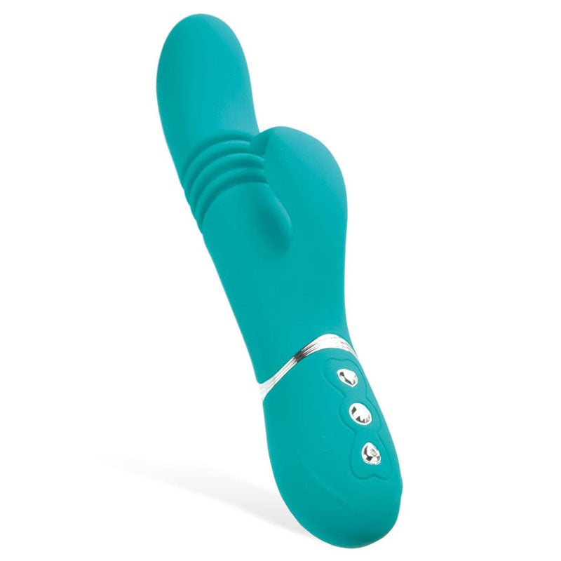 Adam & Eve Eves Rechargeable Thrusting Rabbit - Green 22.9 cm (9) USB Rechargeable Thrusting Ra