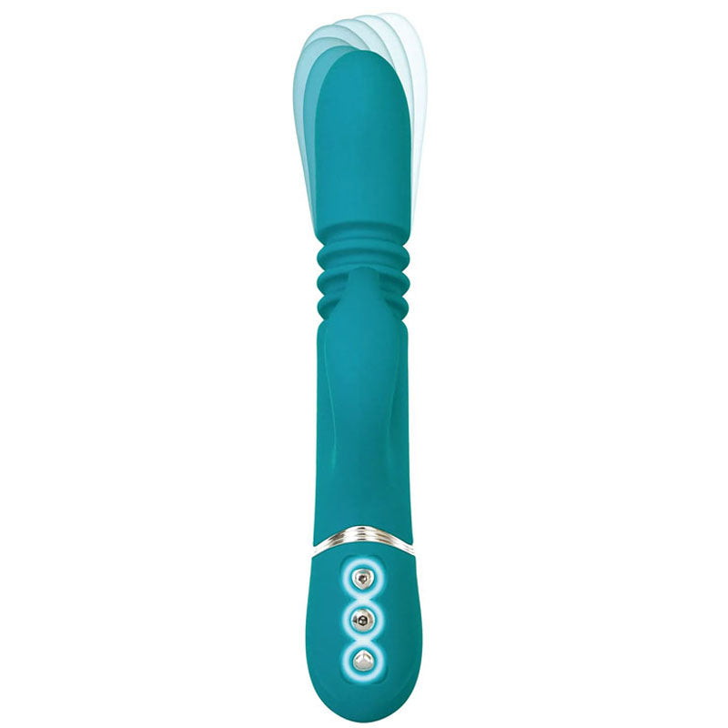 Adam & Eve Eves Rechargeable Thrusting Rabbit - Green 22.9 cm (9) USB Rechargeable Thrusting Ra
