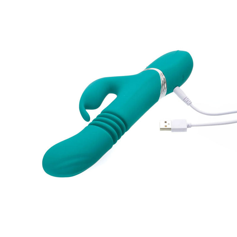 Adam & Eve Eves Rechargeable Thrusting Rabbit - Green 22.9 cm (9) USB Rechargeable Thrusting Ra