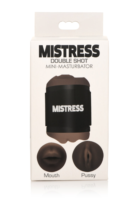 MISTRESS DOUBLE SHOT MINI MASTURBATORS MOUTH & PUSSY (DARK TONE)