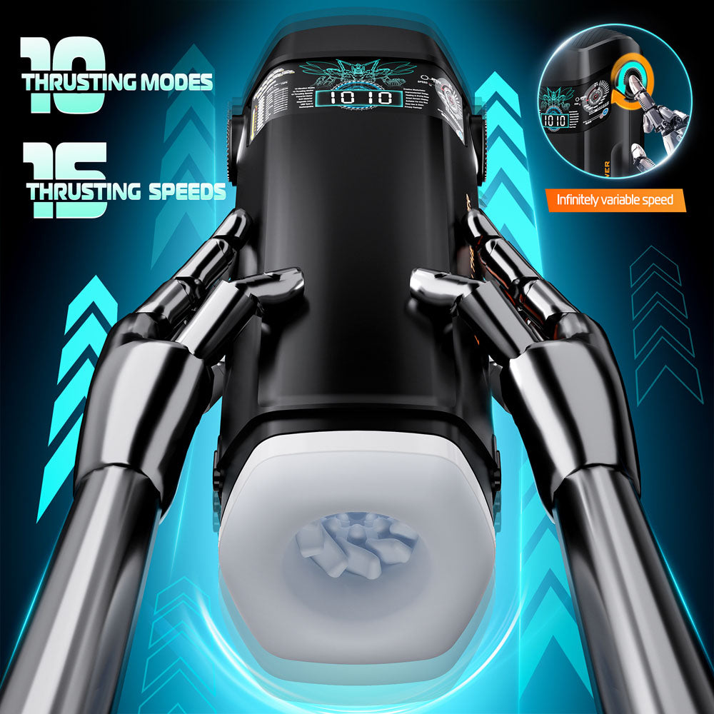 CyberSkin B-Titan - Black USB Rechargeable Thrusting & Vibrating Auto Masturbator with Heater-CS-BT-BLK