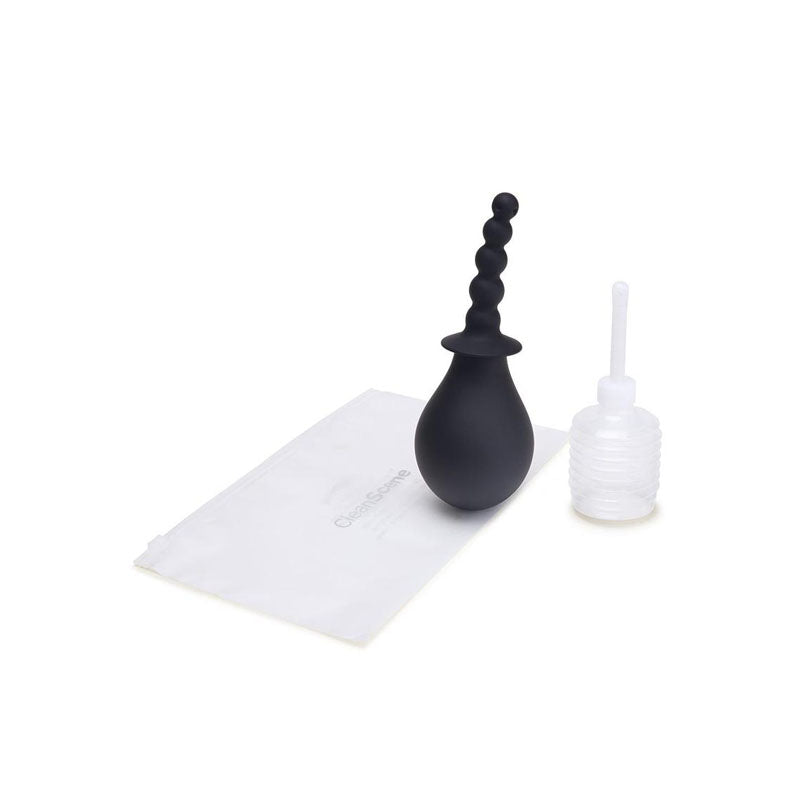 CleanScene 4 Piece Soft Squeeze Beaded Anal Douche Set with Flared Base - 250 ml Capacity with Free Travel Douche Included - CS103