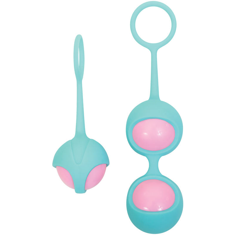 Adam & Eve Eves Kegel Training Set - Teal/Pink Kegel Trainers - Set of 2