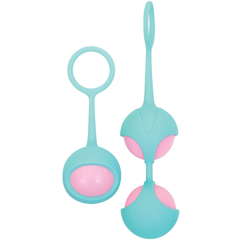 Adam & Eve Eves Kegel Training Set - Teal/Pink Kegel Trainers - Set of 2