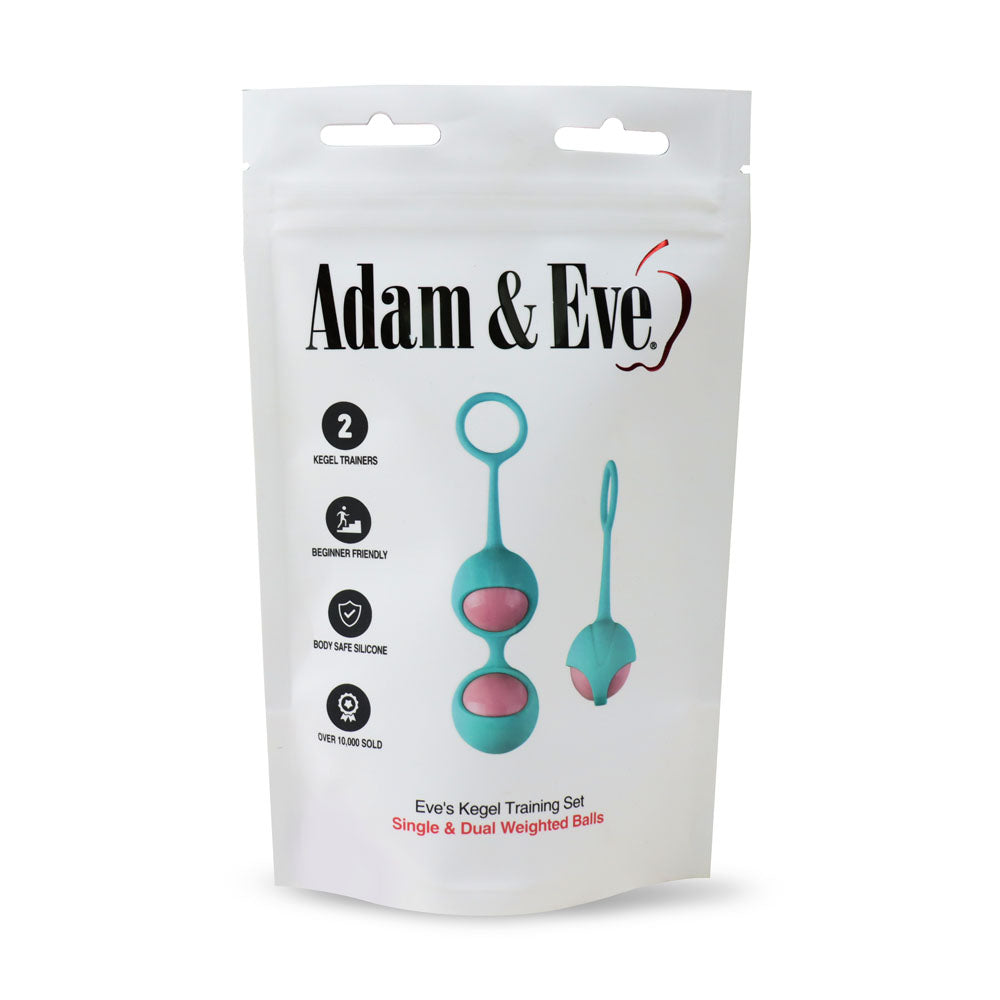Adam & Eve Eves Kegel Training Set - Teal/Pink Kegel Trainers - Set of 2