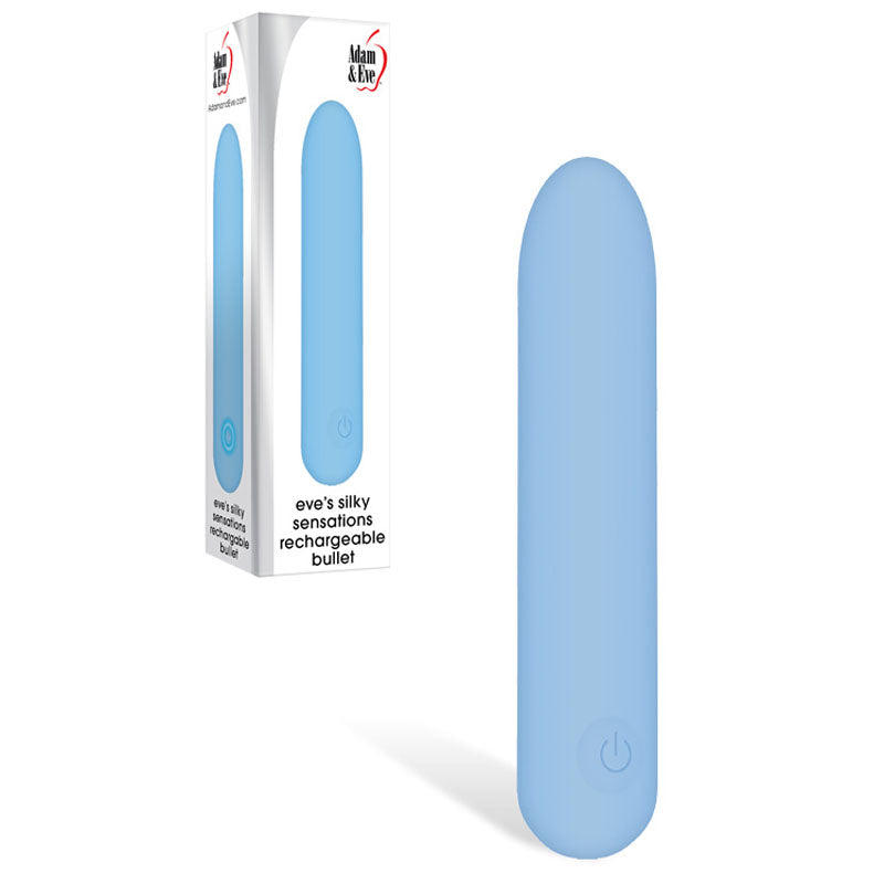 Adam & Eve Eves Silky Sensations Rechargeable Bullet - Blue 9.4 cm USB Rechargeable Bullet