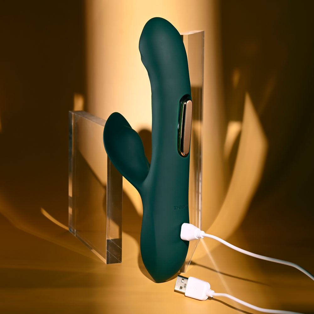 Evolved HEART OF GOLD - Green USB Rechargeable Rabbit Vibrator - EN-RS-7135-2