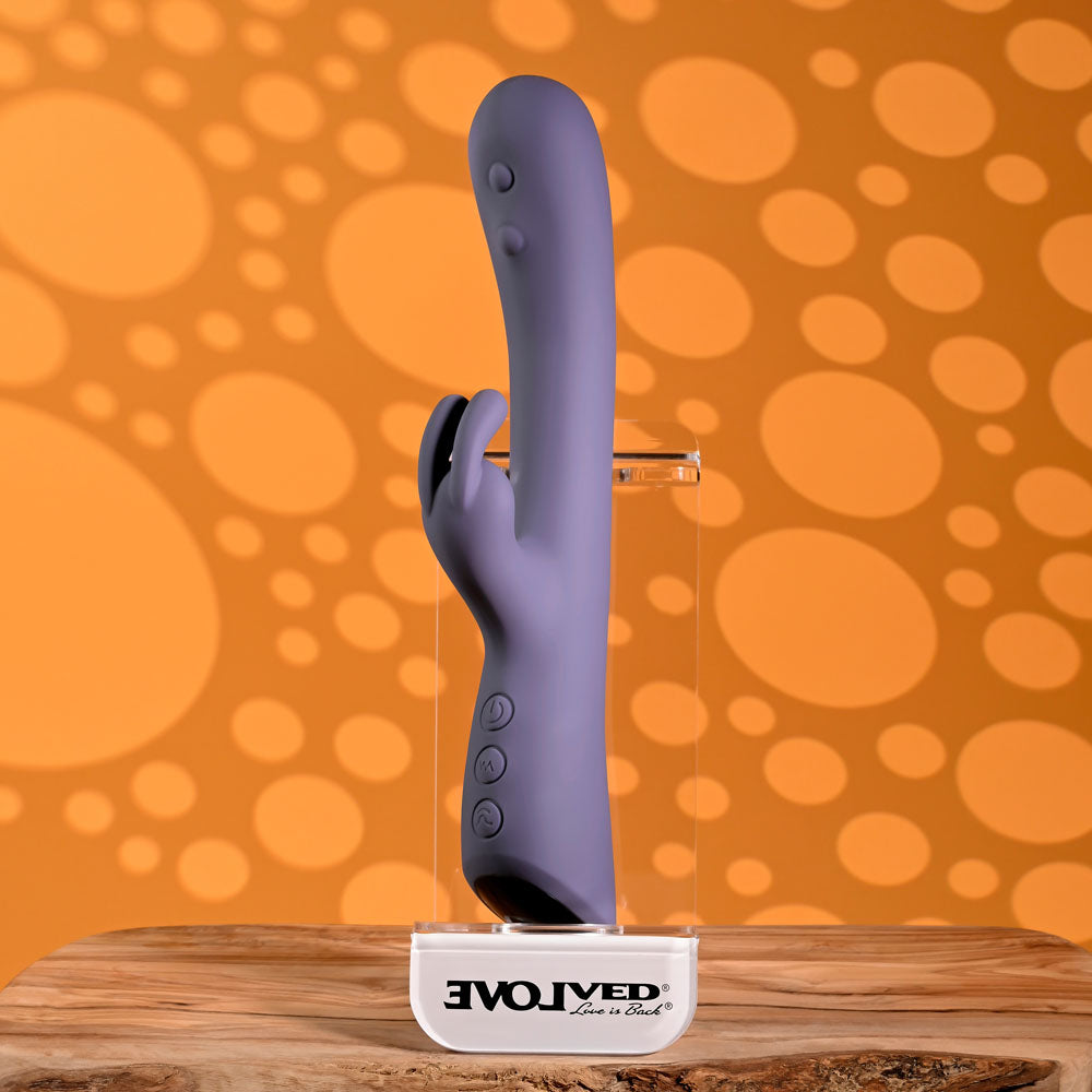 Evolved POPPIN GOOD TIME - Purple 20 cm USB Rechargeable Rabbit Vibrator - EN-RS-7340-2
