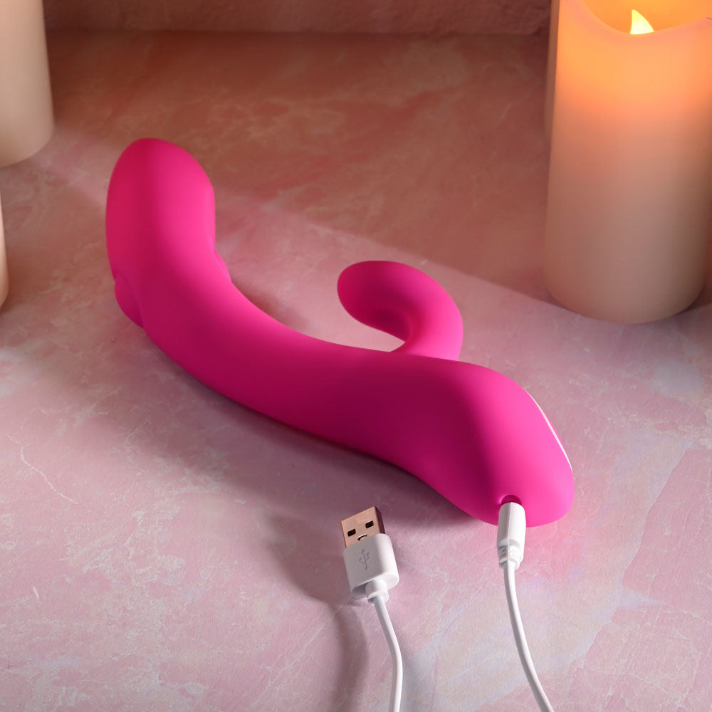 Evolved G-TAPPER - Pink USB Rechargeable Rabbit Vibrator-EN-RS-7616-2