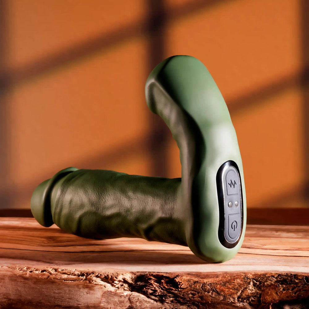 Gender X THE HUNK - Green 15.2 cm USB Rechargeable Thrusting Vibrator with Remote-GX-RS-5568-2