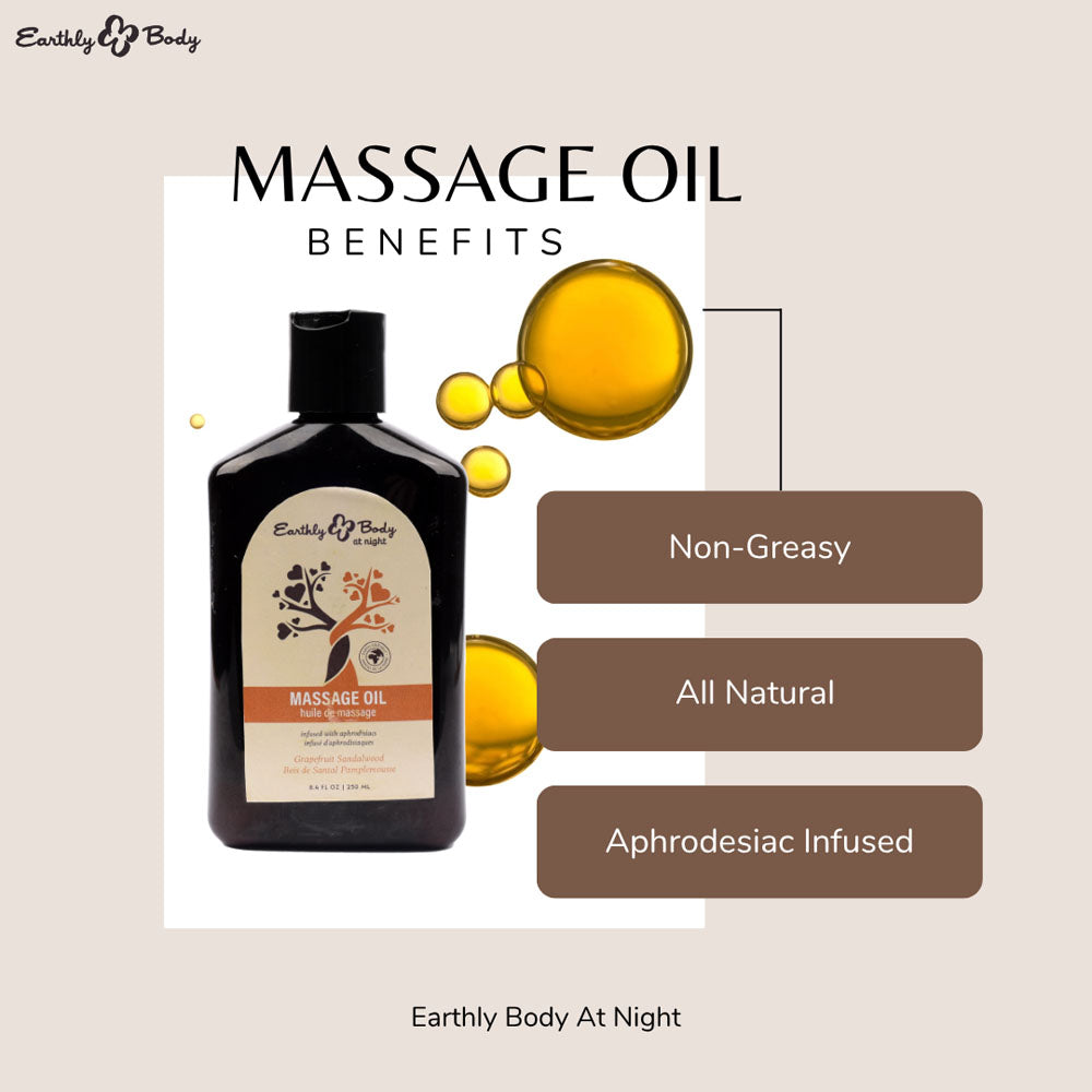 EB Aphrodisiac Massage Oil GRAPEFRUIT SANDALWOOD - 60 ml - Grapefruit Sandalwood Scented Massage Oil - 60 ml Bottle - HSBNMAS233