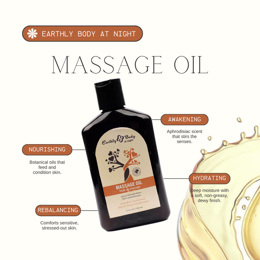 EB Aphrodisiac Massage Oil GRAPEFRUIT SANDALWOOD - 60 ml - Grapefruit Sandalwood Scented Massage Oil - 60 ml Bottle - HSBNMAS233