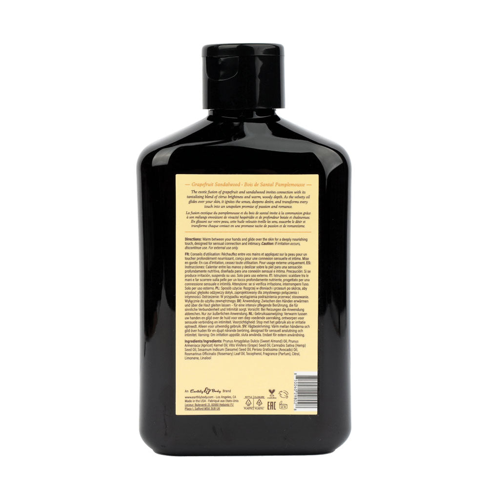 EB Hemp Seed Massage Oil GRAPEFRUIT SANDALWOOD - 250 ml - Grapefruit Sandalwood Scented Massage Oil - 250 ml Bottle-HSBNMAS833
