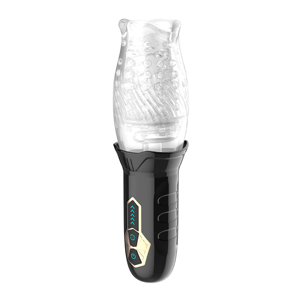 Adam & Eve Adams Gawk Gawk - Clear USB Rechargeable Rotating Masturbator