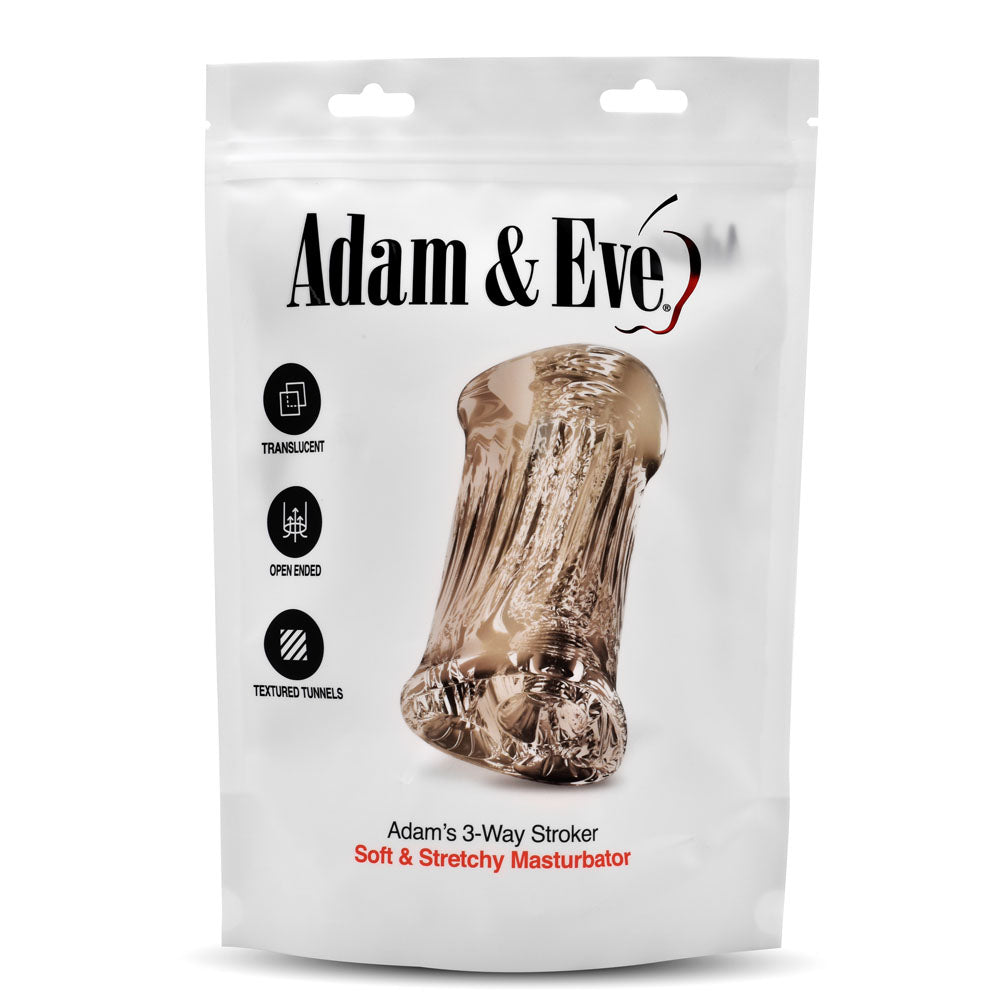 Adam & Eve Adams 3-Way Stroker - Clear Triple Hole Stroker