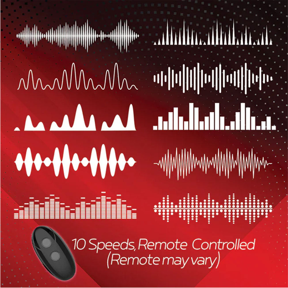 Red Dot Rings - V1 - Black USB Rechargeable Vibrating Cock Ring with Remote-IC5076