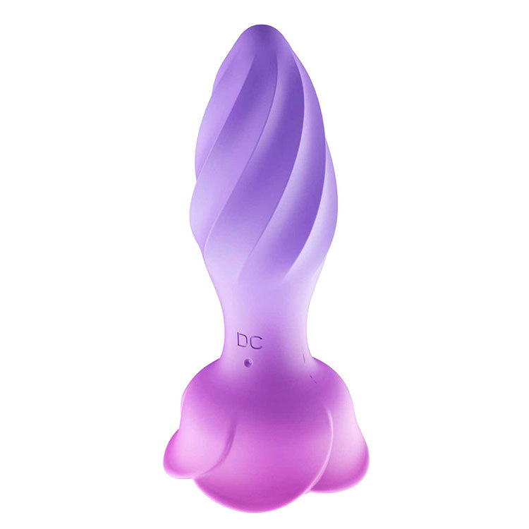 Adam & Eve ROTATING ROSE PLUG - Pink 12 cm USB Rechargeable Rotating & Vibrating Butt Plug with Gem Base-J439 9000