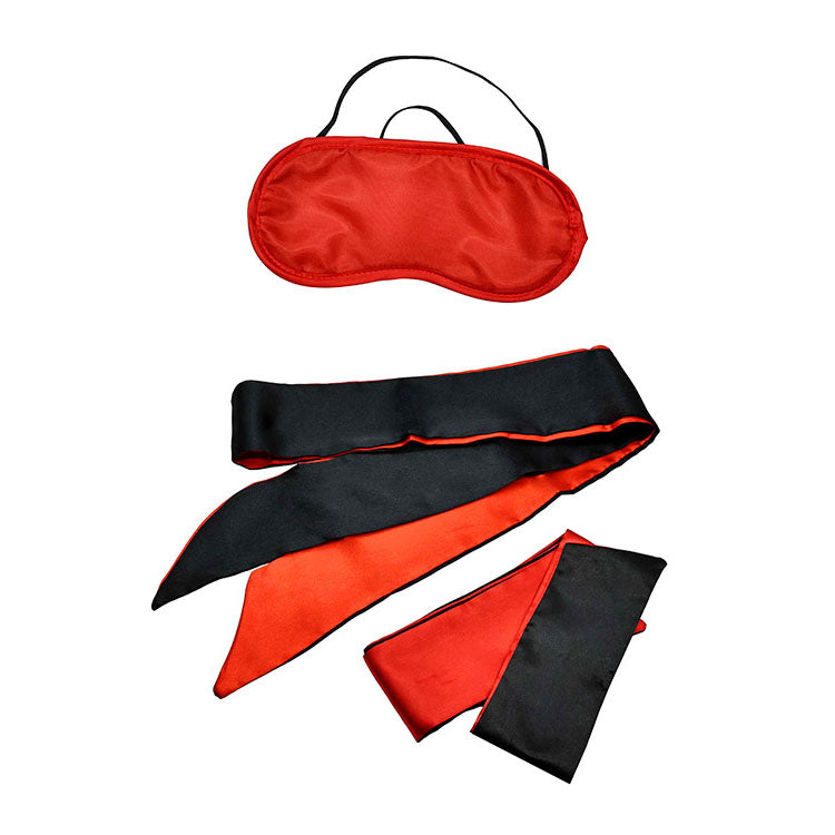 Adam & Eve SENSUAL SCARLET NIGHTS - Black/Red Couples Bondage Kit - Set of 10 Pieces-J535 6000