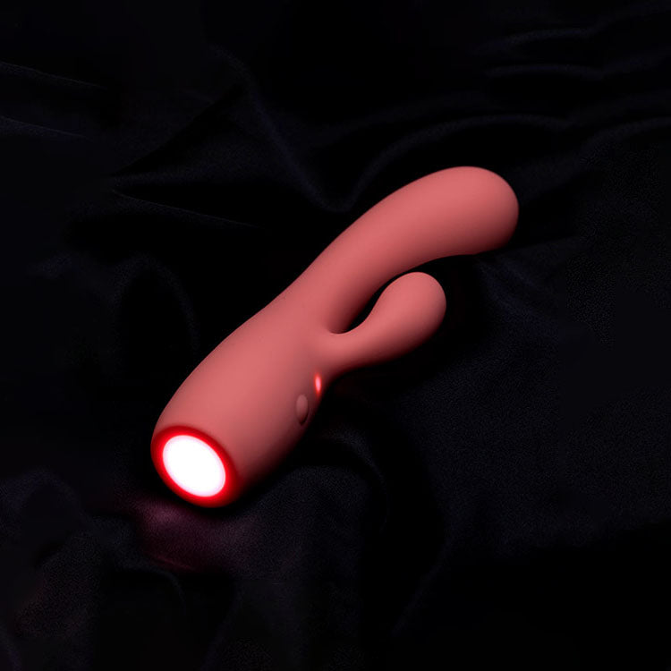 Adam & Eve GROOVY GLOW-UPS Curvie - Pink 17.8 cm USB Rechargeable Rabbit Vibrator - L182 0900