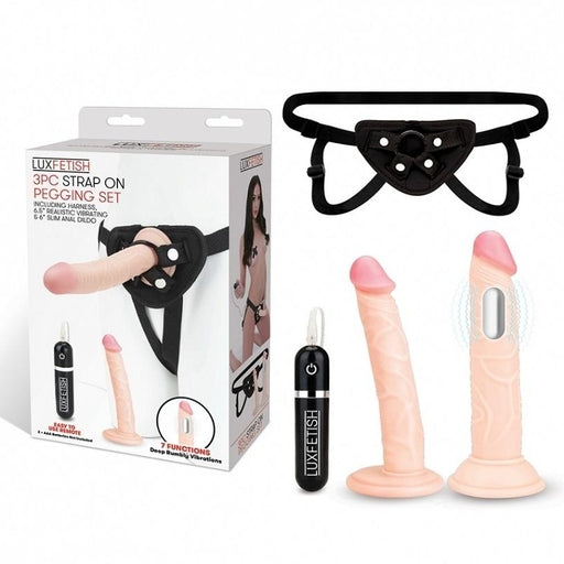 Lux Fetish 3 PC Strap-On Pegging Set-LF1375