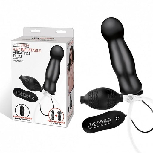 Lux Fetish 4.5" Inflatable Vibrating Plug-LF5308