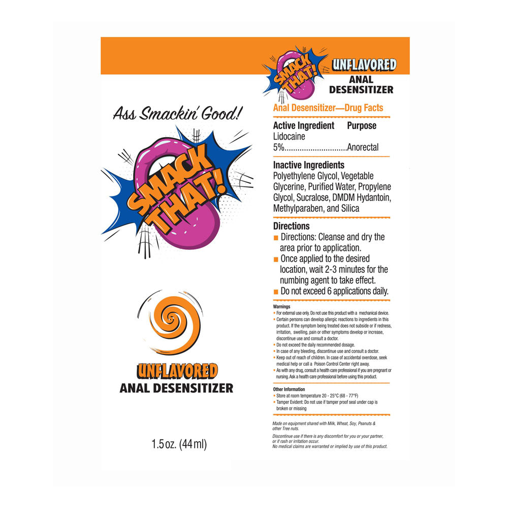 Smack That! Anal Desensitiser - Unflavoured - Unflavoured Anal Desensitiser - 44 ml Tube-LGBT.434