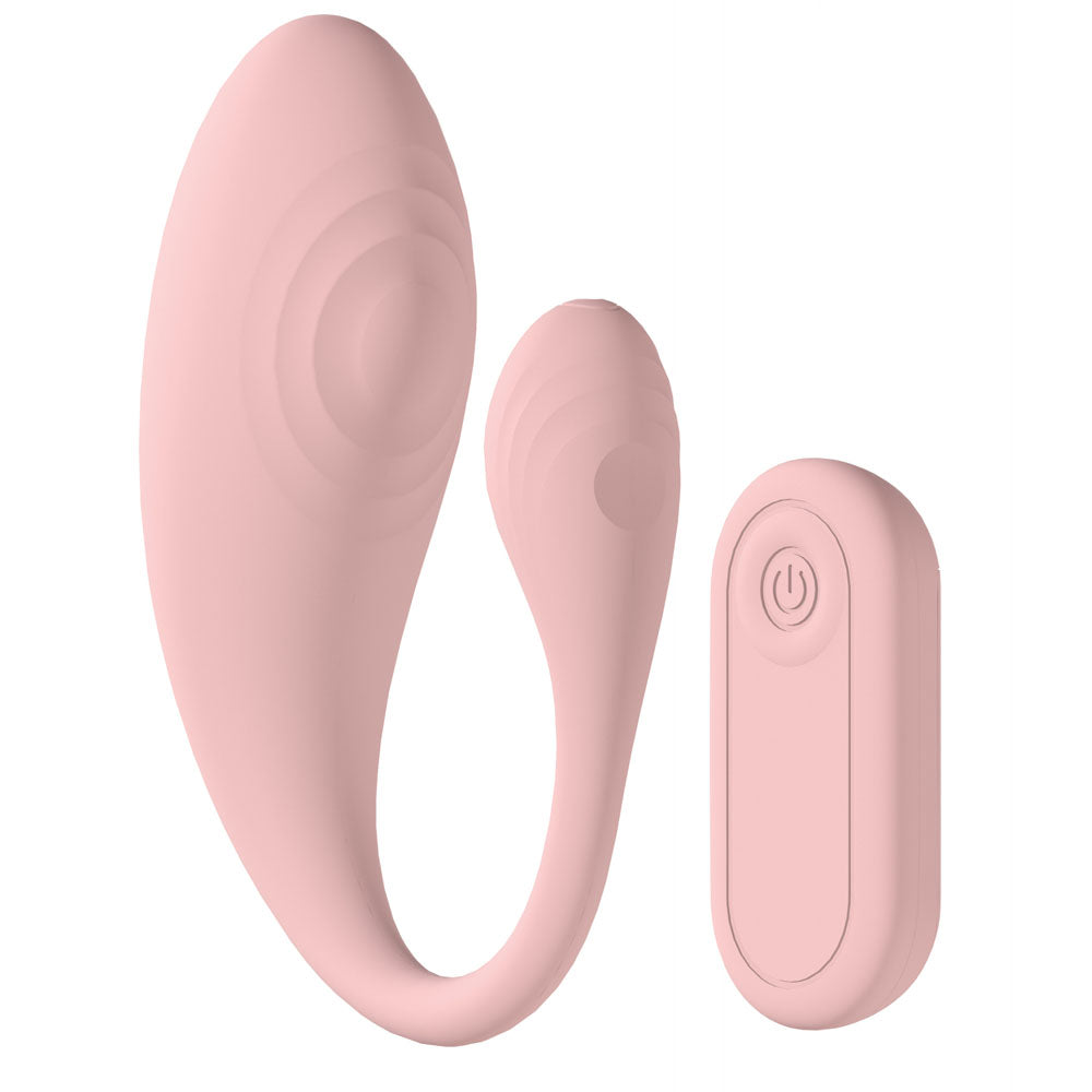 LOVELINE Wave - Pink USB Rechargeable C-Shaped Vibrator with Remote-LOVU082PNK