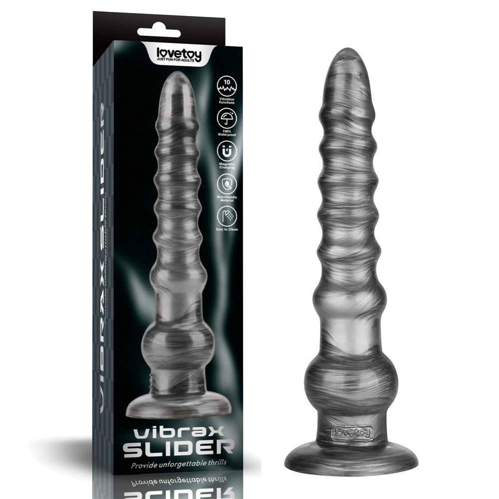King Sized Vibrating Vibrax Slider - Grey 32.3 cm (12.5) USB Rechargeable Vibrating Dildo - LV121202