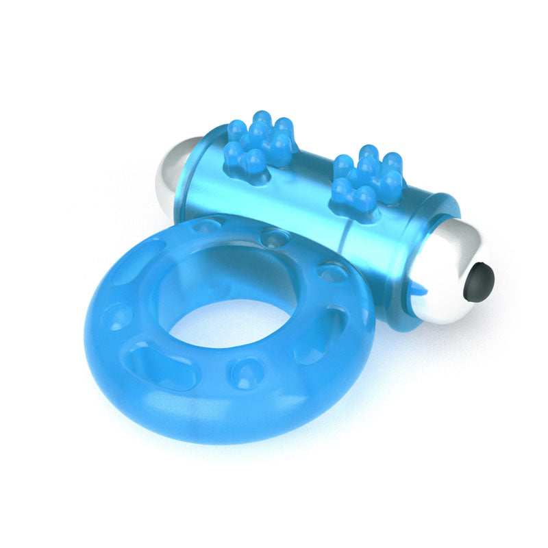 Lumino Play Vibrating Penis Ring - Glow in the Dark Blue Vibrating Cock Ring-LV343215