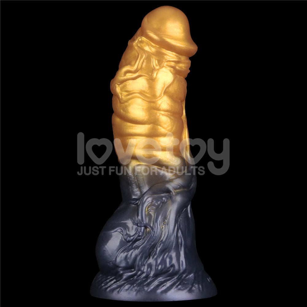 Aerosx 7.5 Inch Dual Density Inflatable Dildo - Gold/Blue 24 cm Inflatable Fantasy Dildo - LV416001