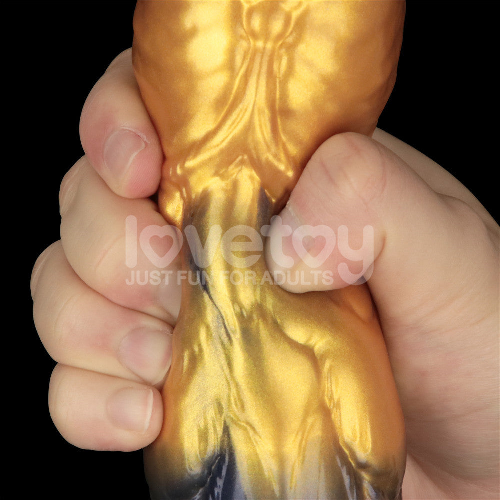 Aerosx 10 Inch Dual Density Inflatable Dildo - Gold/Blue 33 cm Inflatable Fantasy Dildo - LV416003