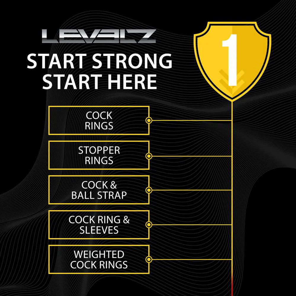 LEVELZ Multicolour Cock Ring Set - 4 Pack - Coloured Cock Rings - 4 Pack - LVL01-0001MUL