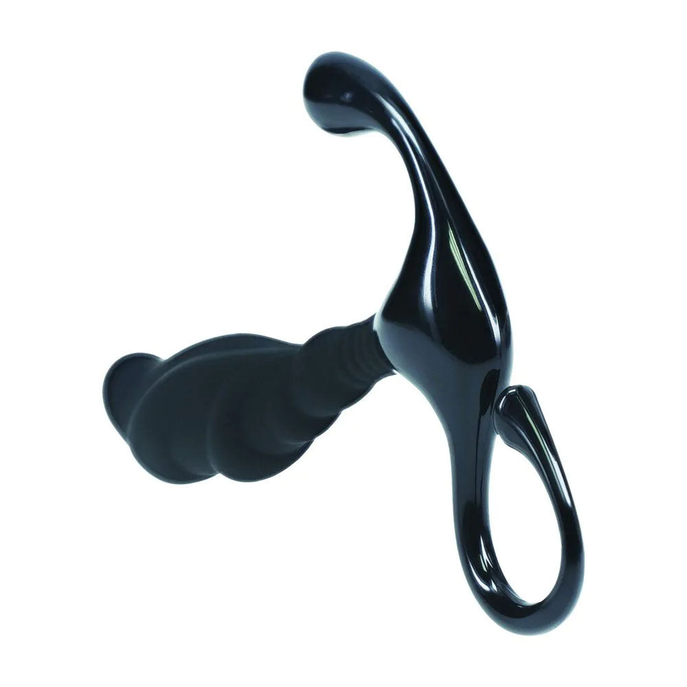 LEVELZ Rippled with Hard Loop Prostate Massager - Small - Black Small Prostate Massager-LVL02-0024BLK