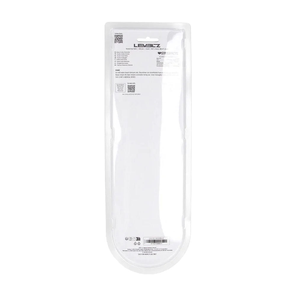 LEVELZ Round Silicone Anal Balls - S - 20mm - Black 23 cm Small Anal Balls-LVL02-0033BLK