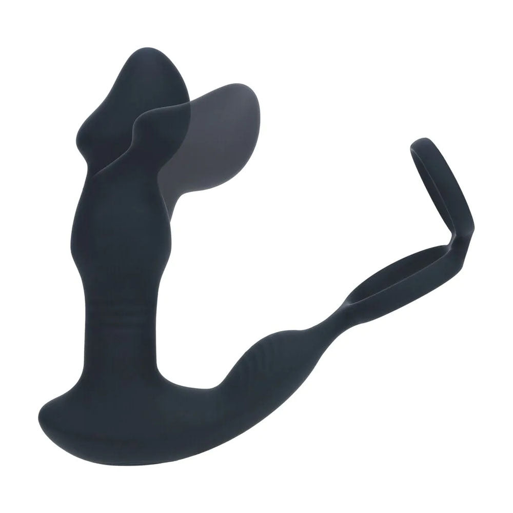 LEVELZ Remote Controlled Prostate Stimulator with Cock Ring - Black USB Rechargeable Vibrating Thrusting Prostate Massager with Cock Ring - LVL03-0042BLK