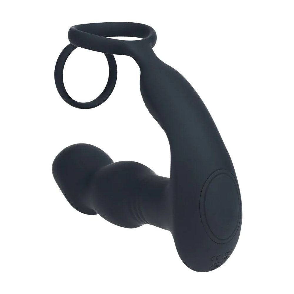 LEVELZ Remote Controlled Prostate Stimulator with Cock Ring - Black USB Rechargeable Vibrating Thrusting Prostate Massager with Cock Ring - LVL03-0042BLK