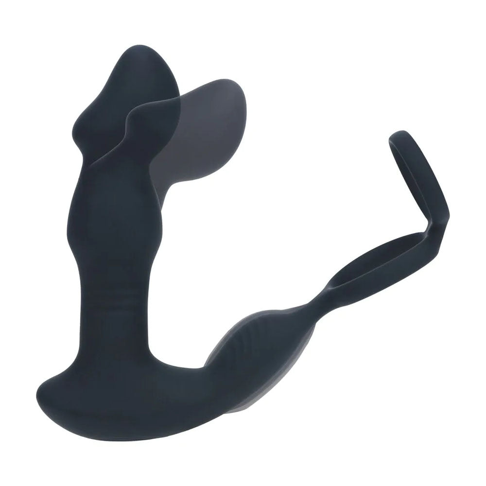 LEVELZ Remote Controlled Prostate Stimulator with Cock Ring - Black USB Rechargeable Vibrating Thrusting Prostate Massager with Cock Ring - LVL03-0042BLK