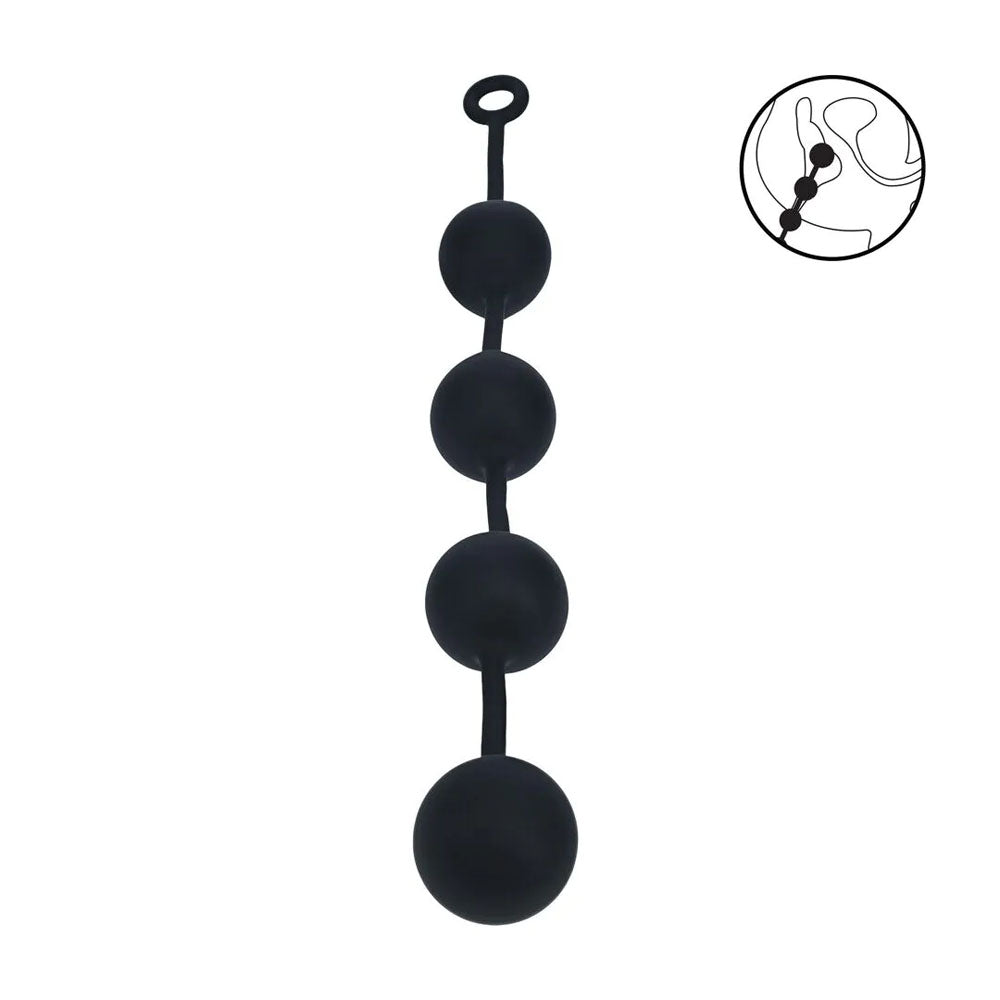 LEVELZ Round Anal Balls - XXL - 60mm - Black 52.5 cm XXL Anal Beads-LVL09-0001BLK