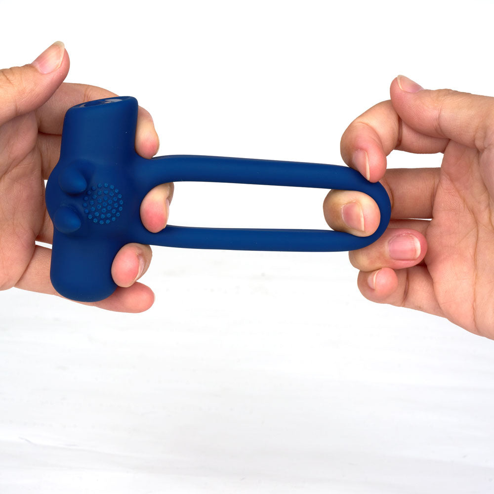 Maia HUXLEY - Blue - Blue USB Rechargeable Strong Vibrating Cock Ring-MA25-02-BLUE