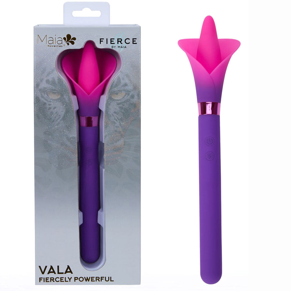 Maia VALA - Purple - Purple/Pink 22.2 cm USB Rechargeable Flower Vibrator-MA25-07-PURPLE