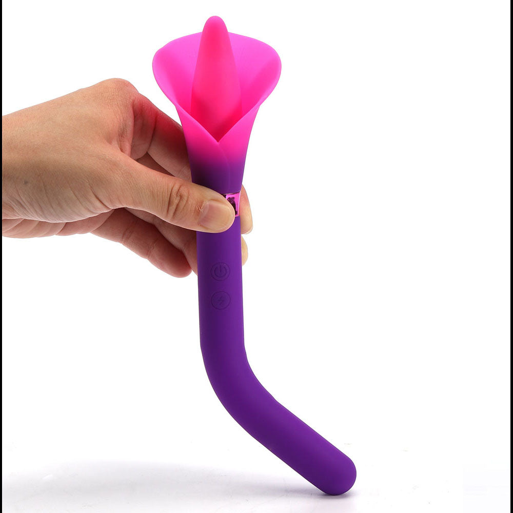 Maia VALA - Purple - Purple/Pink 22.2 cm USB Rechargeable Flower Vibrator-MA25-07-PURPLE