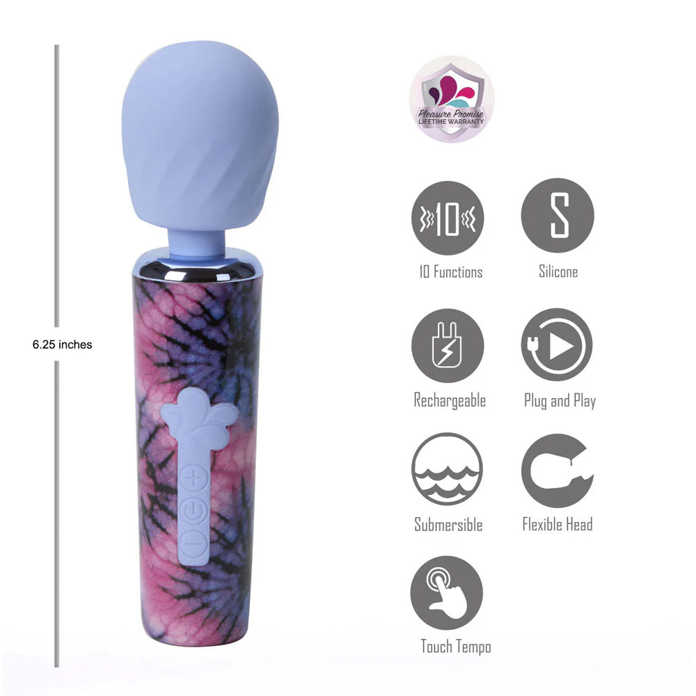 Maia JOURNEE Wand - Purple 15.9 cm USB Rechargeable Massage Wand-MA25-10-TIE-DYE